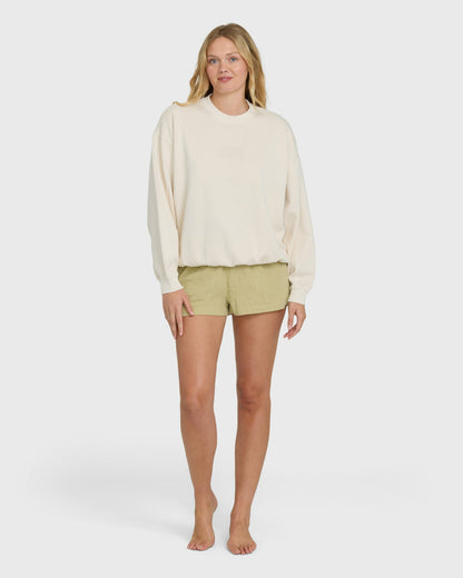Billabong Women's Bleached Out Kendal Crewneck Sweatshirt - Vanilla