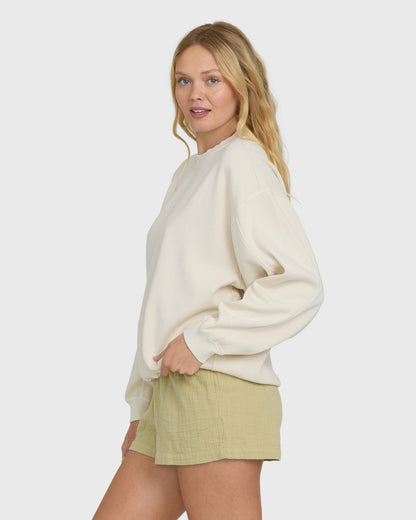 Billabong Women's Bleached Out Kendal Crewneck Sweatshirt - Vanilla
