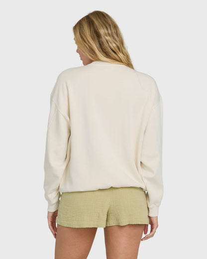 Billabong Women's Bleached Out Kendal Crewneck Sweatshirt - Vanilla