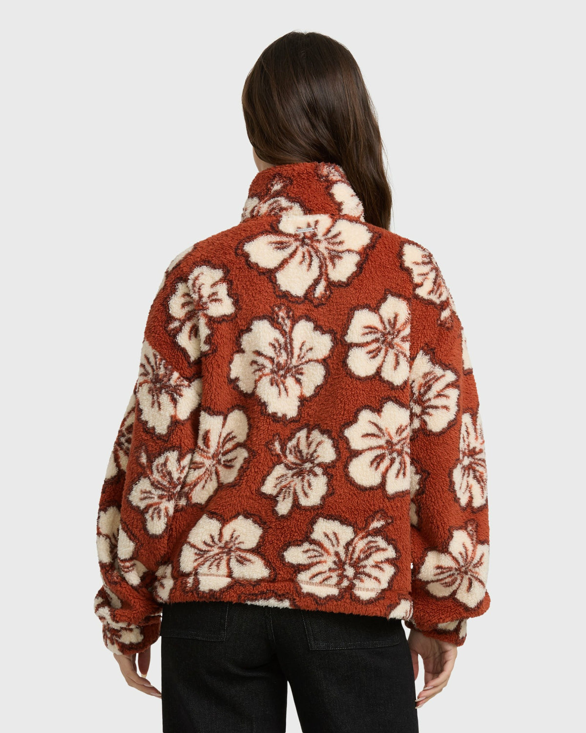 Billabong Women's All The Time Sherpa Half Zip Sweatshirt - Sedona