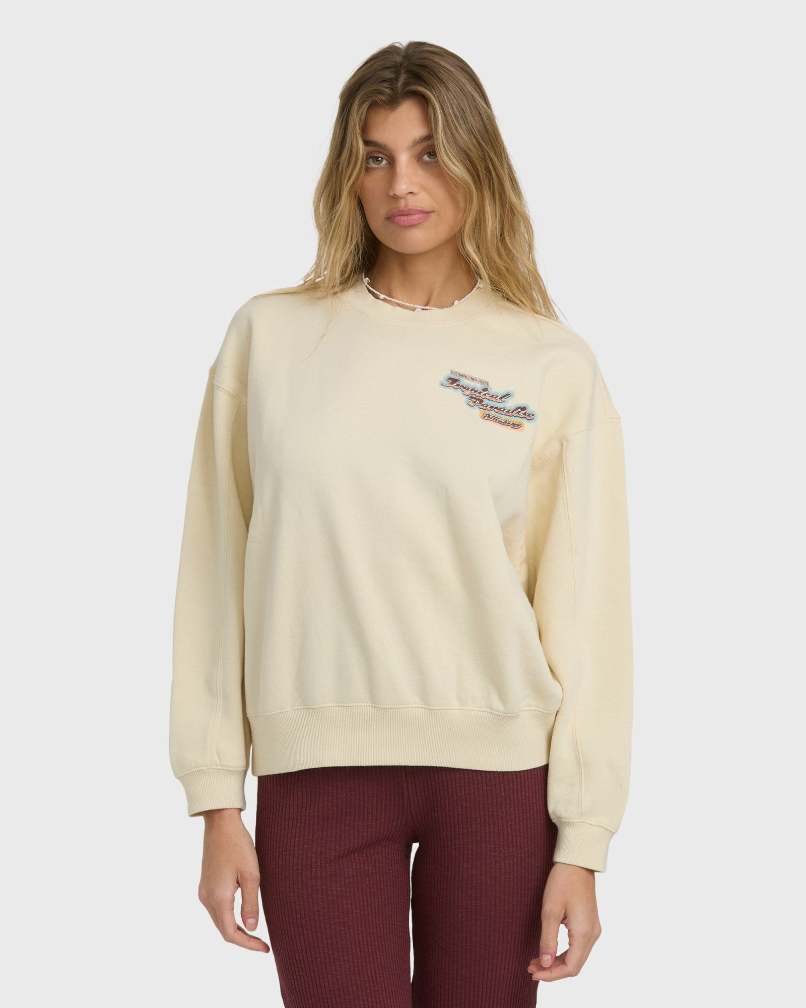 Billabong Women's Raise Blaze Kendal Crewneck Sweatshirt - Whitecap