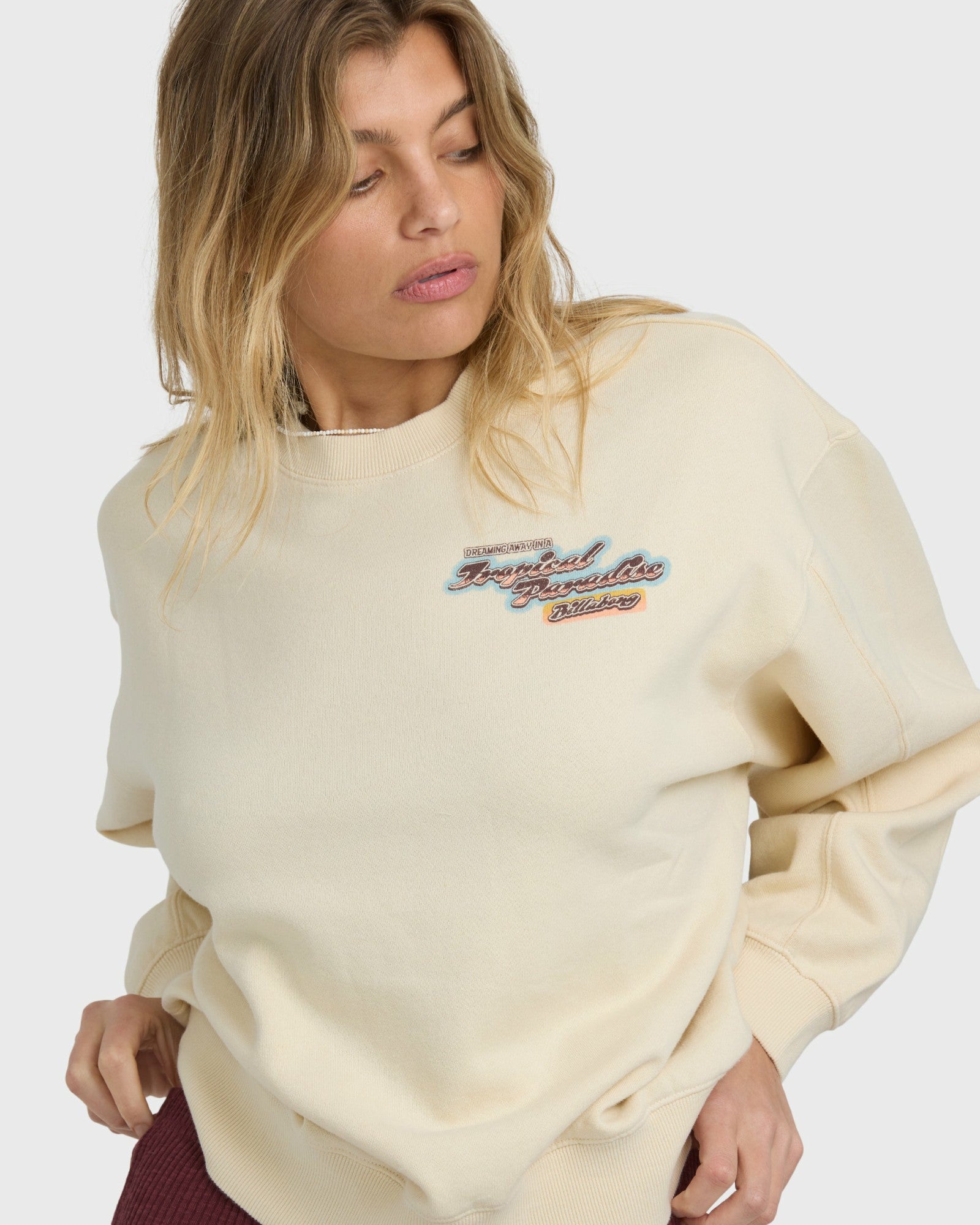 Billabong Women's Raise Blaze Kendal Crewneck Sweatshirt - Whitecap