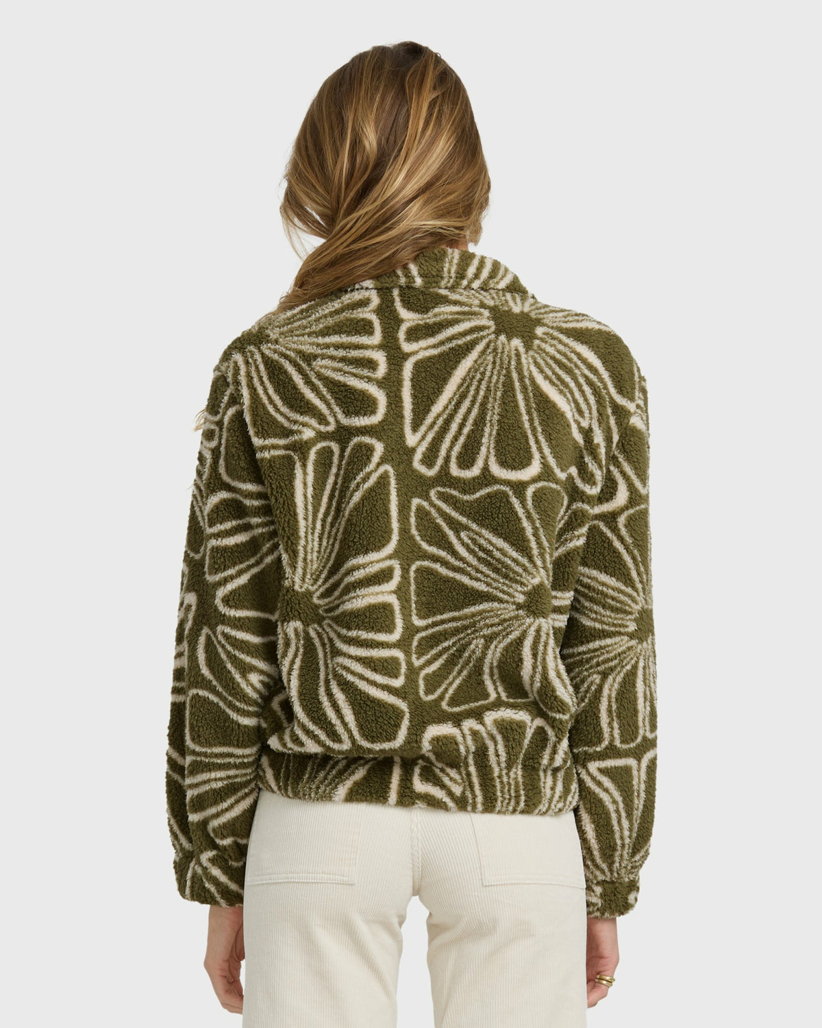Billabong Women's First Light Sherpa Front Zip Fleece - Martini Olive