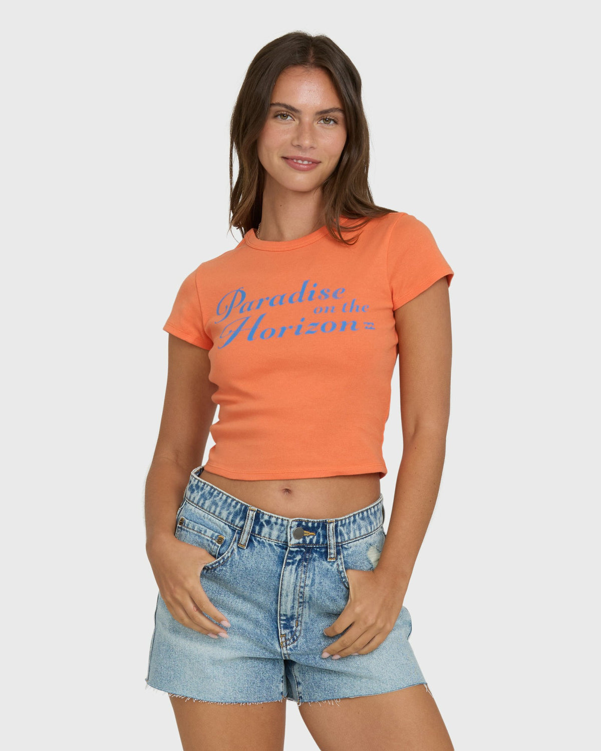 Billabong Women's Paradise Horizon Short Sleeve T-Shirt - Saffron