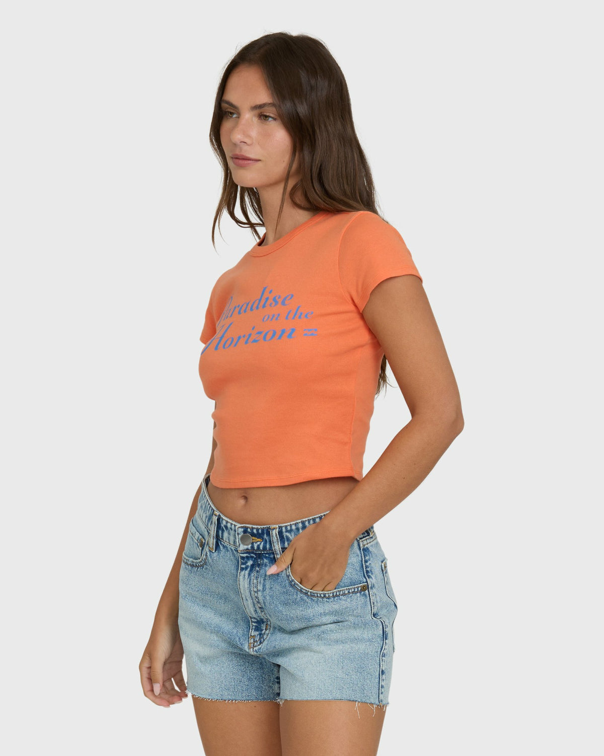 Billabong Women's Paradise Horizon Short Sleeve T-Shirt - Saffron