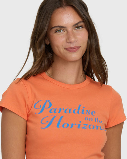 Billabong Women's Paradise Horizon Short Sleeve T-Shirt - Saffron