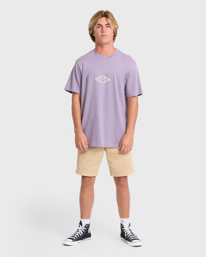 Billabong Men's Rotor Diamond Premium Short Sleeve Knit Graphic T-Shirt - Purple Ash