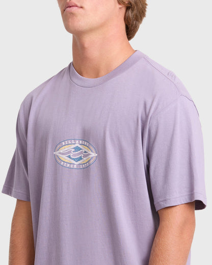 Billabong Men's Rotor Diamond Premium Short Sleeve Knit Graphic T-Shirt - Purple Ash