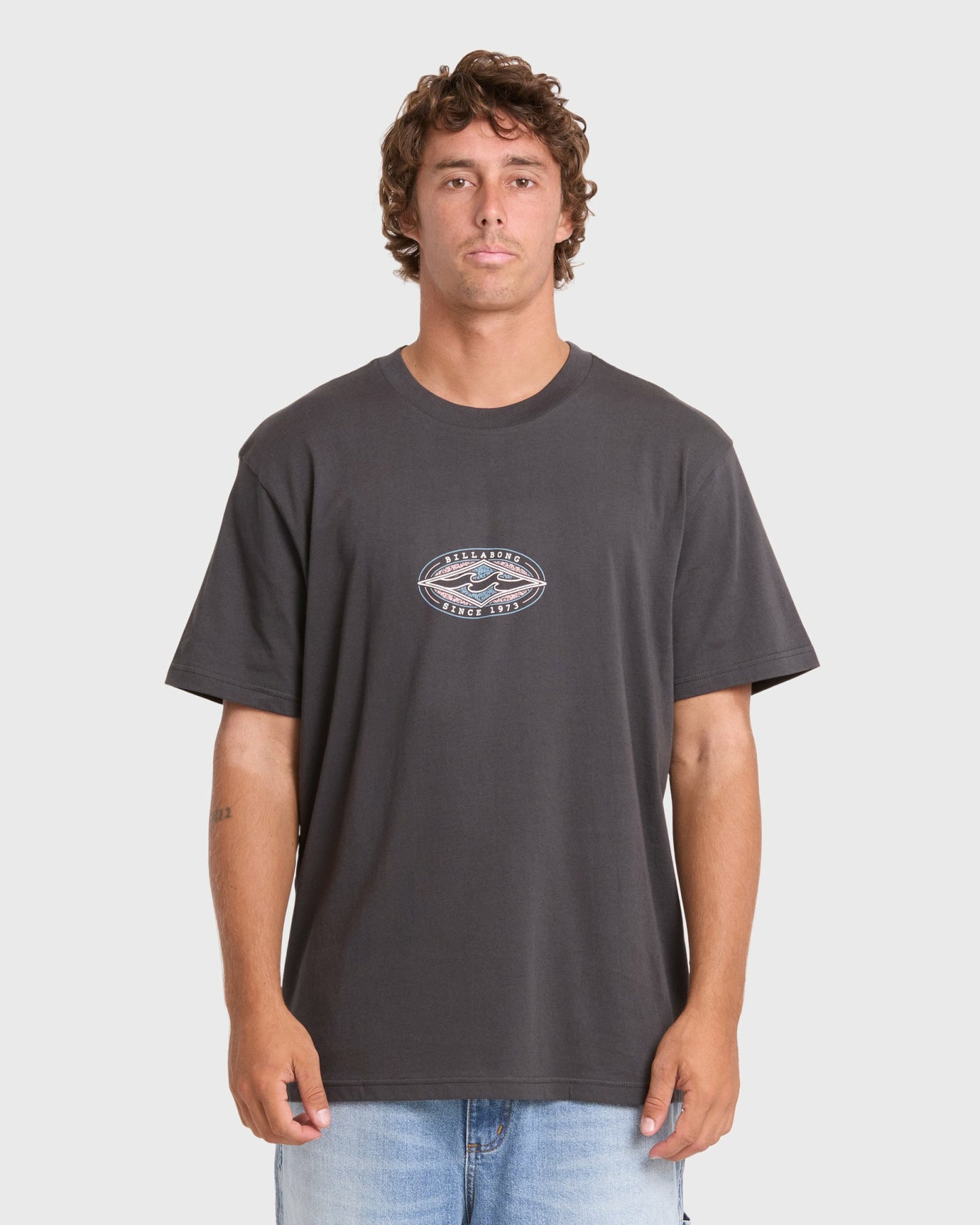 Billabong Men's Rotor Diamond Premium Short Sleeve Knit Graphic T-Shirt - Raven