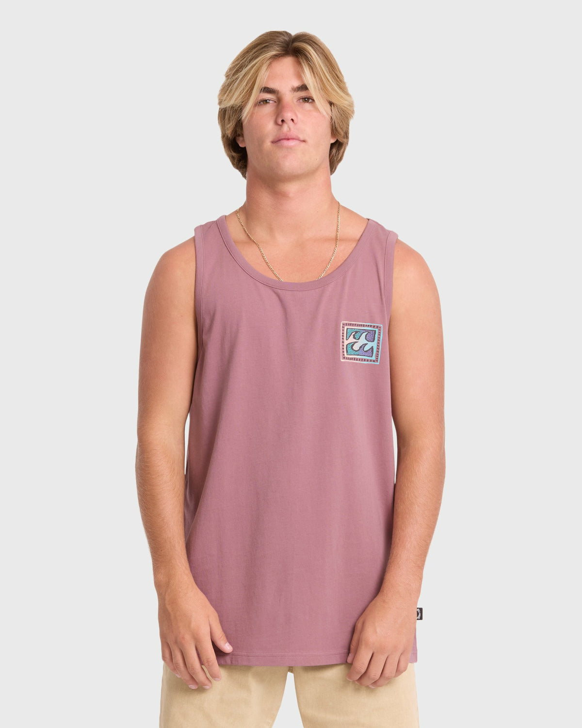 Billabong Men's Crayon Wave Premium Tank Top - Red Dahlia