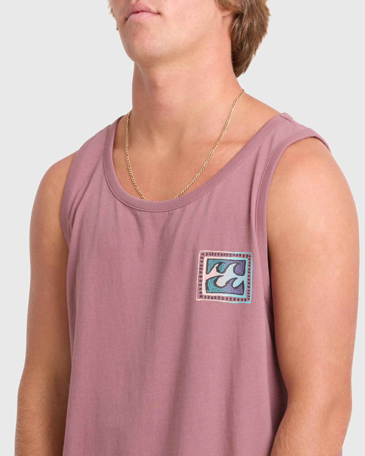 Billabong Men's Crayon Wave Premium Tank Top - Red Dahlia