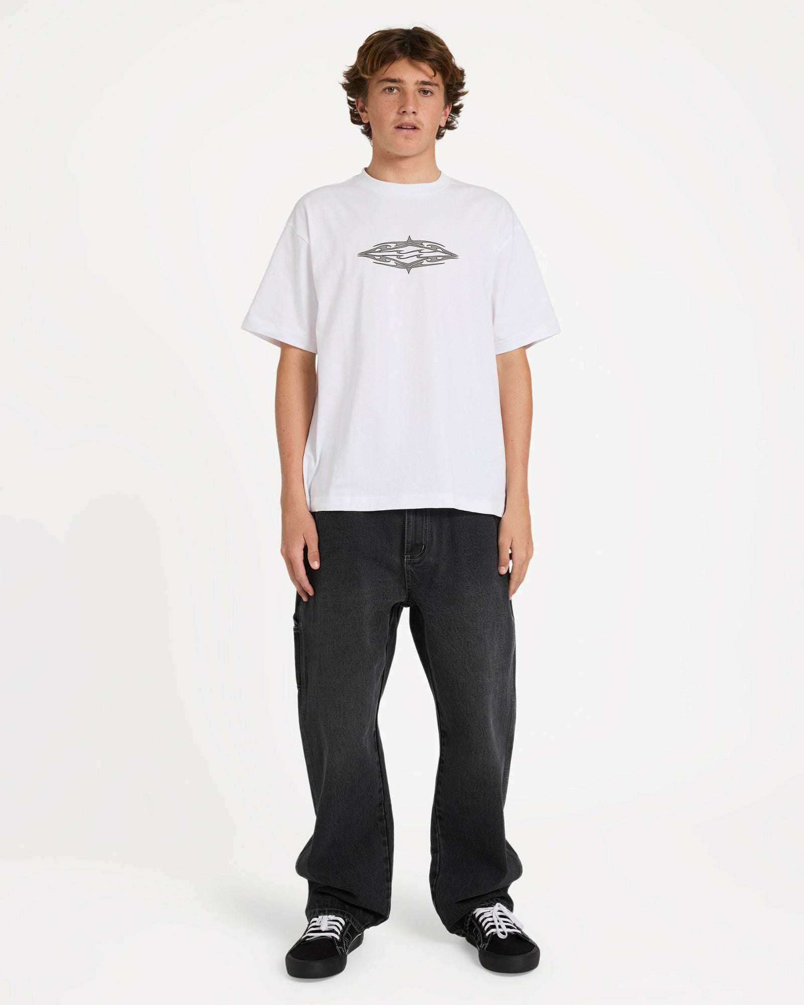 Billabong Men's Tribal Diamonds Short Sleeve Knit T-Shirt - White