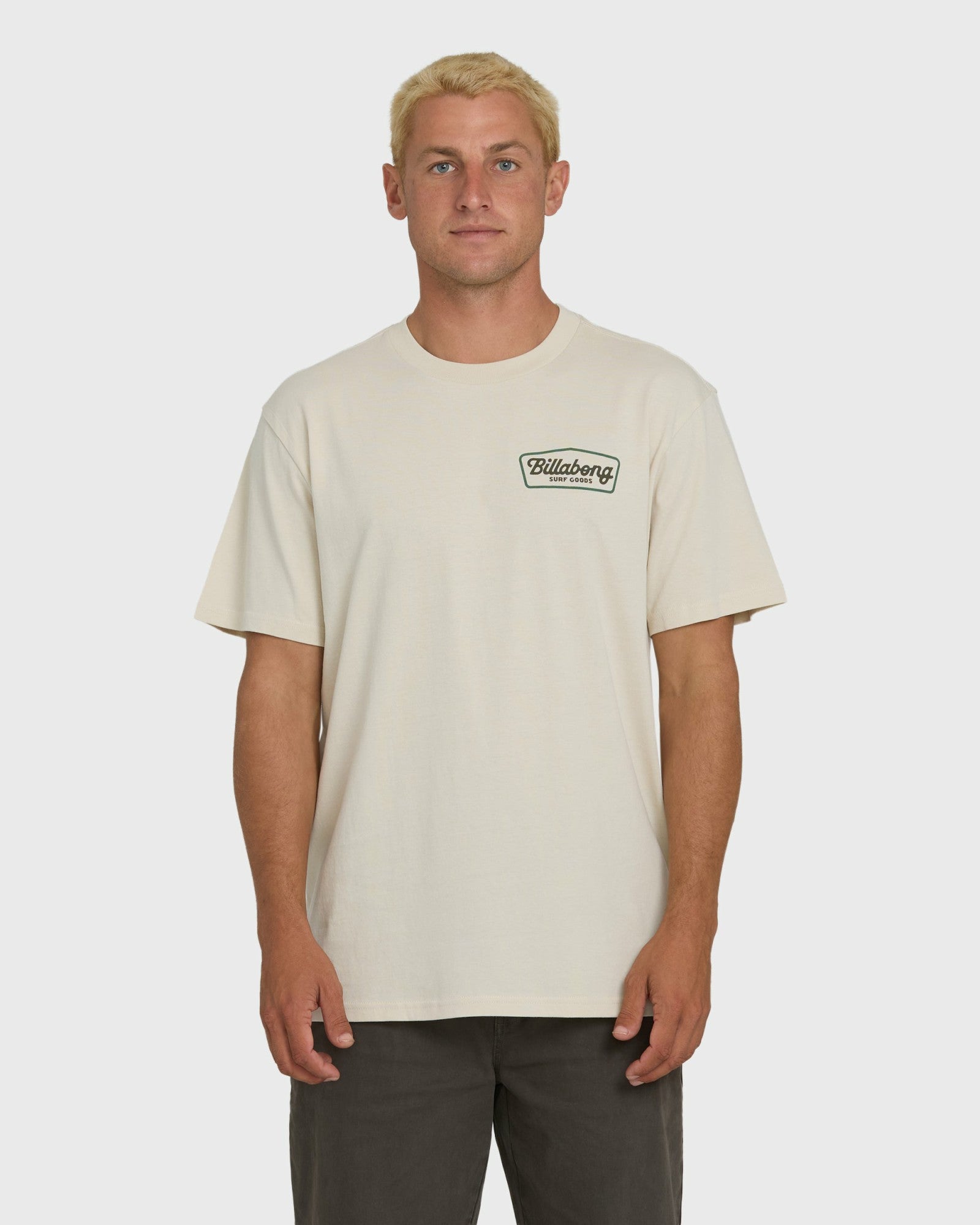 Billabong Men's Off Duty Premium Short Sleeve Knit T-Shirt - Oatmeal