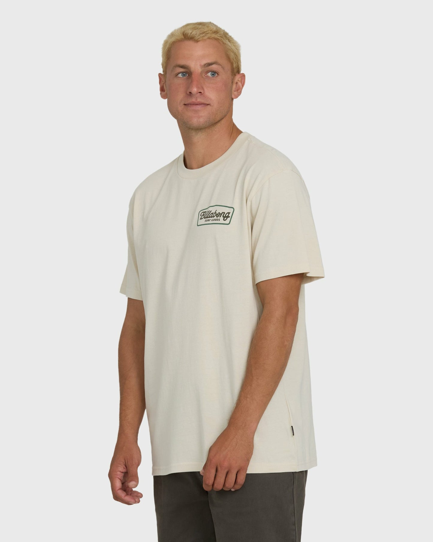 Billabong Men's Off Duty Premium Short Sleeve Knit T-Shirt - Oatmeal