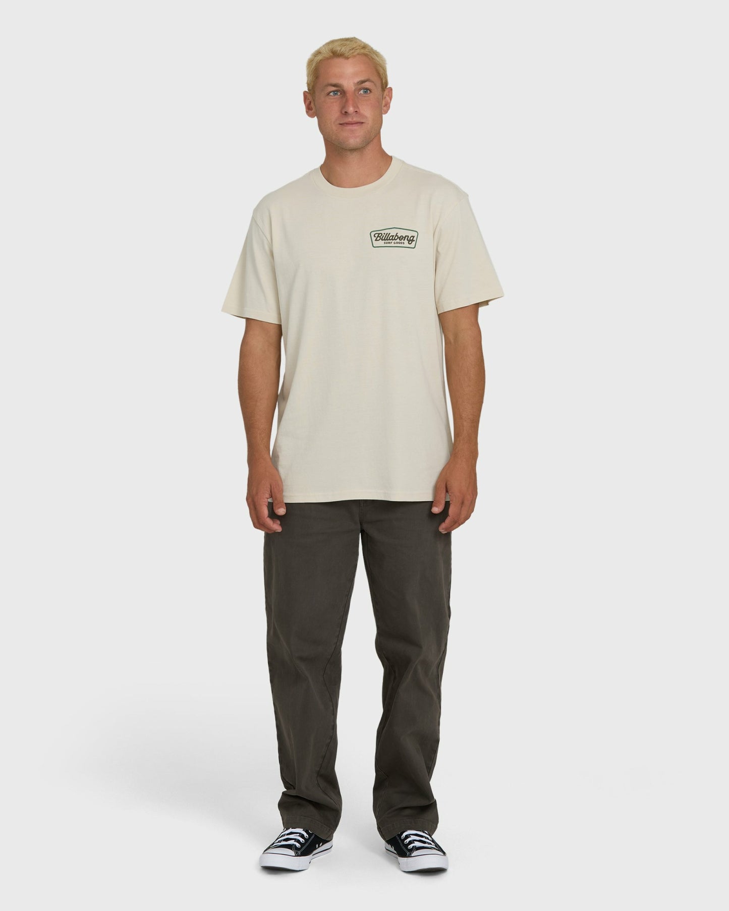 Billabong Men's Off Duty Premium Short Sleeve Knit T-Shirt - Oatmeal