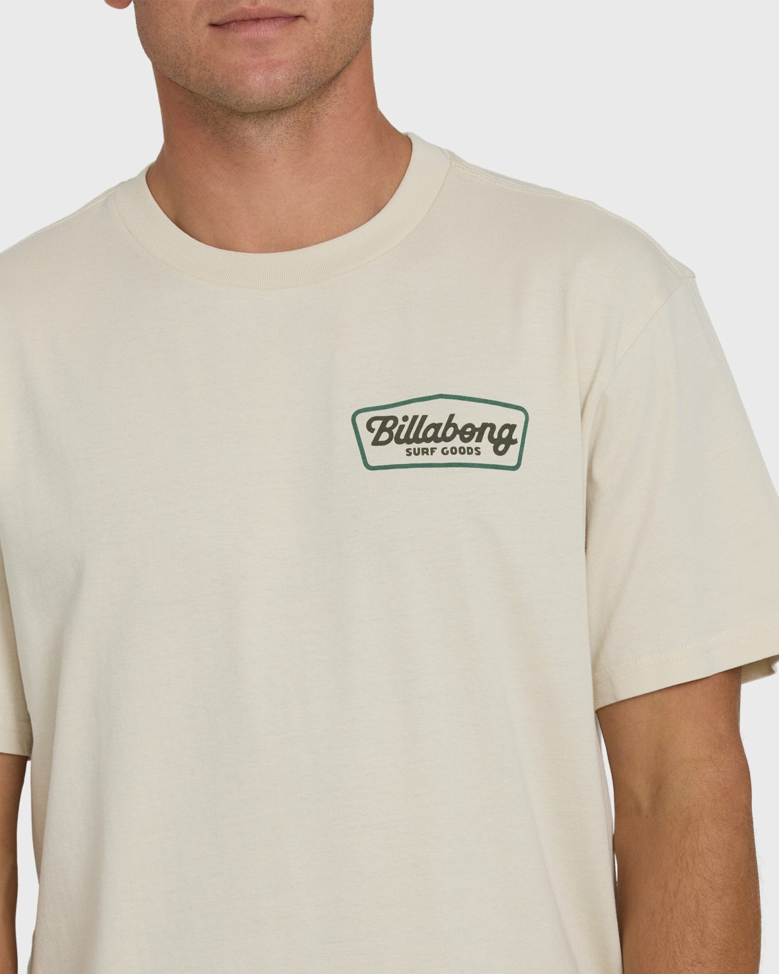 Billabong Men's Off Duty Premium Short Sleeve Knit T-Shirt - Oatmeal