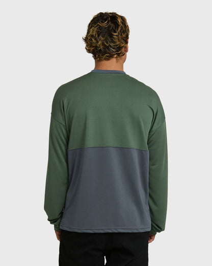 Billabong Men's Deep Fake Crew Long Sleeve Knit Top - Hunter Green