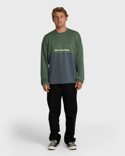Billabong Men's Deep Fake Crew Long Sleeve Knit Top - Hunter Green