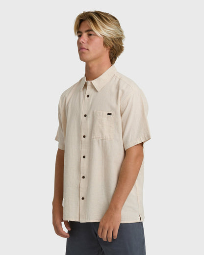 Billabong Men's Victoria Short Sleeve Shirt - Off White