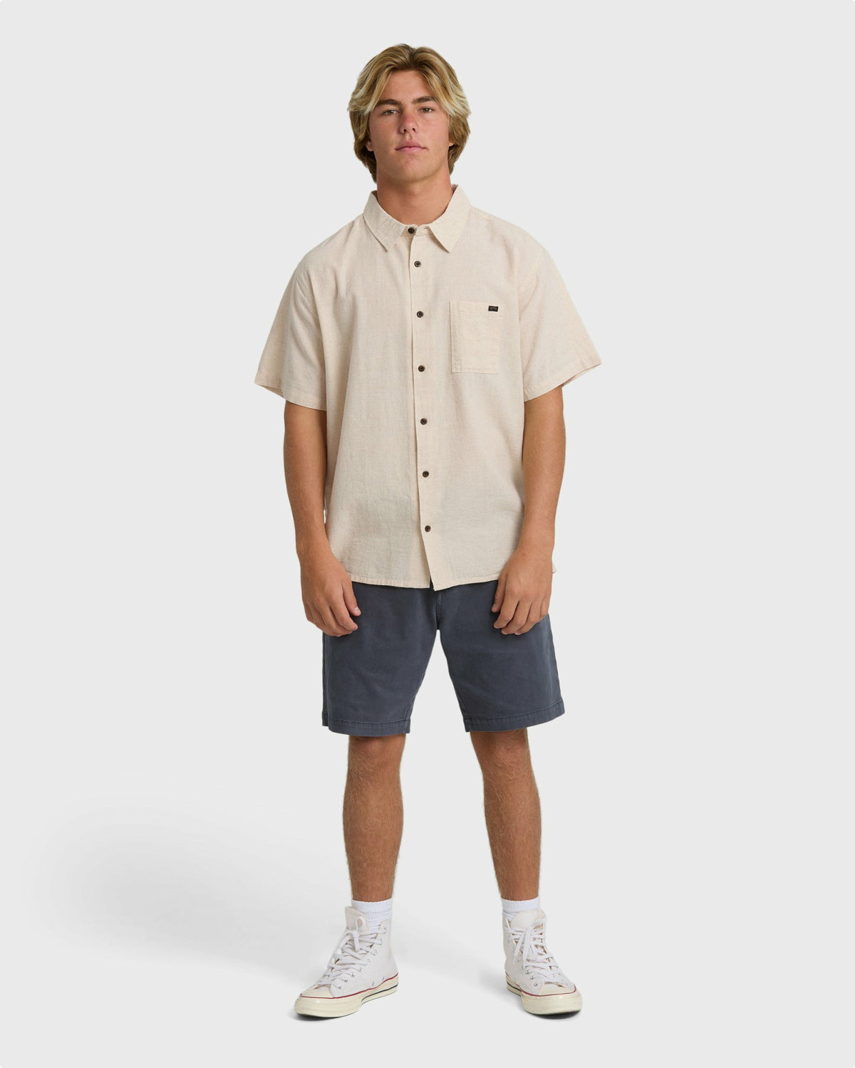 Billabong Men's Victoria Short Sleeve Shirt - Off White