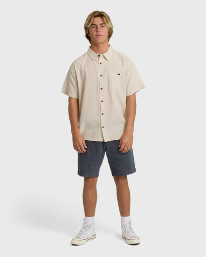 Billabong Men's Victoria Short Sleeve Shirt - Off White