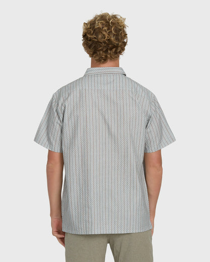 Billabong Men's Sundays Jacquard Short Sleeve Woven Shirt - Fog Gray