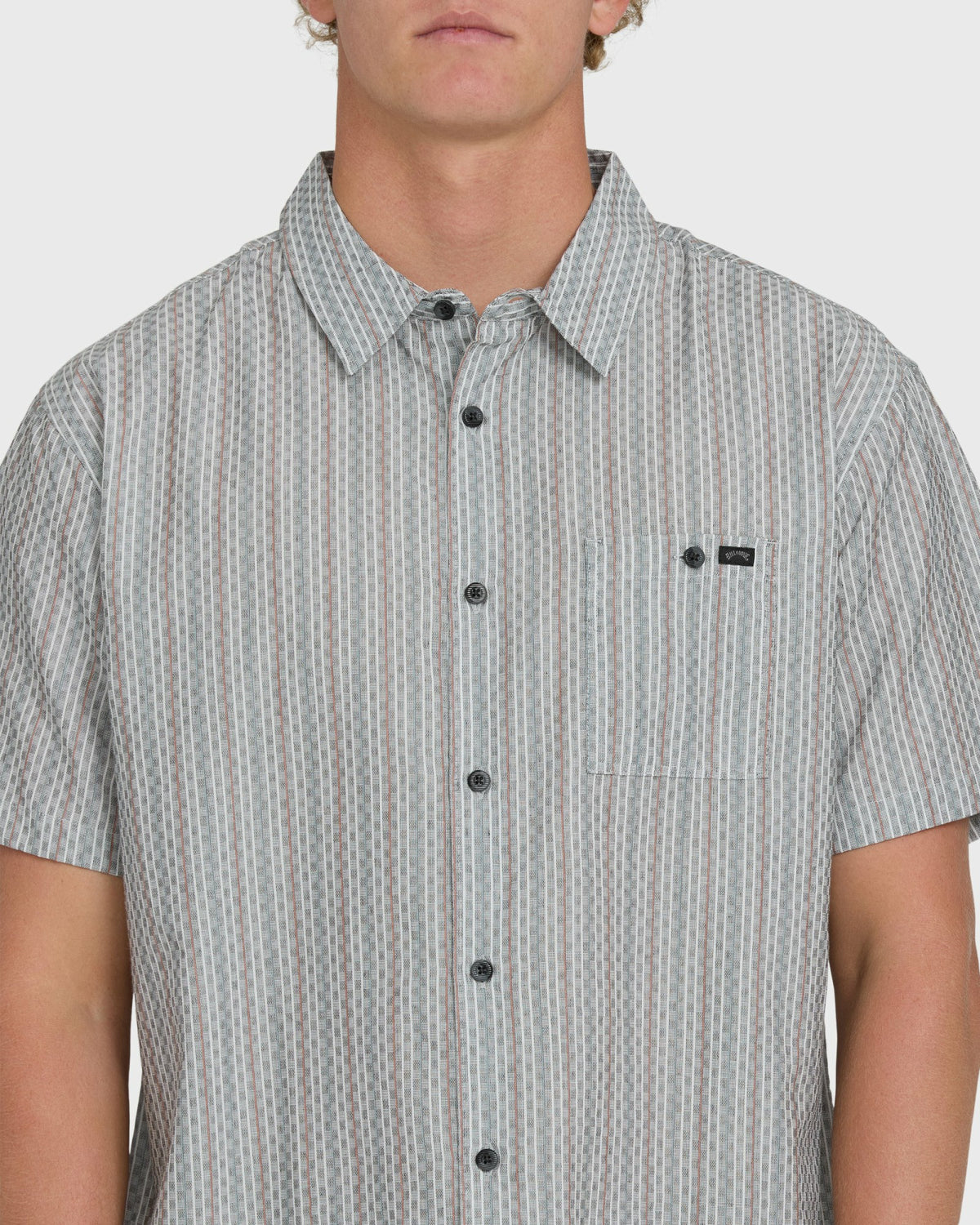 Billabong Men's Sundays Jacquard Short Sleeve Woven Shirt - Fog Gray