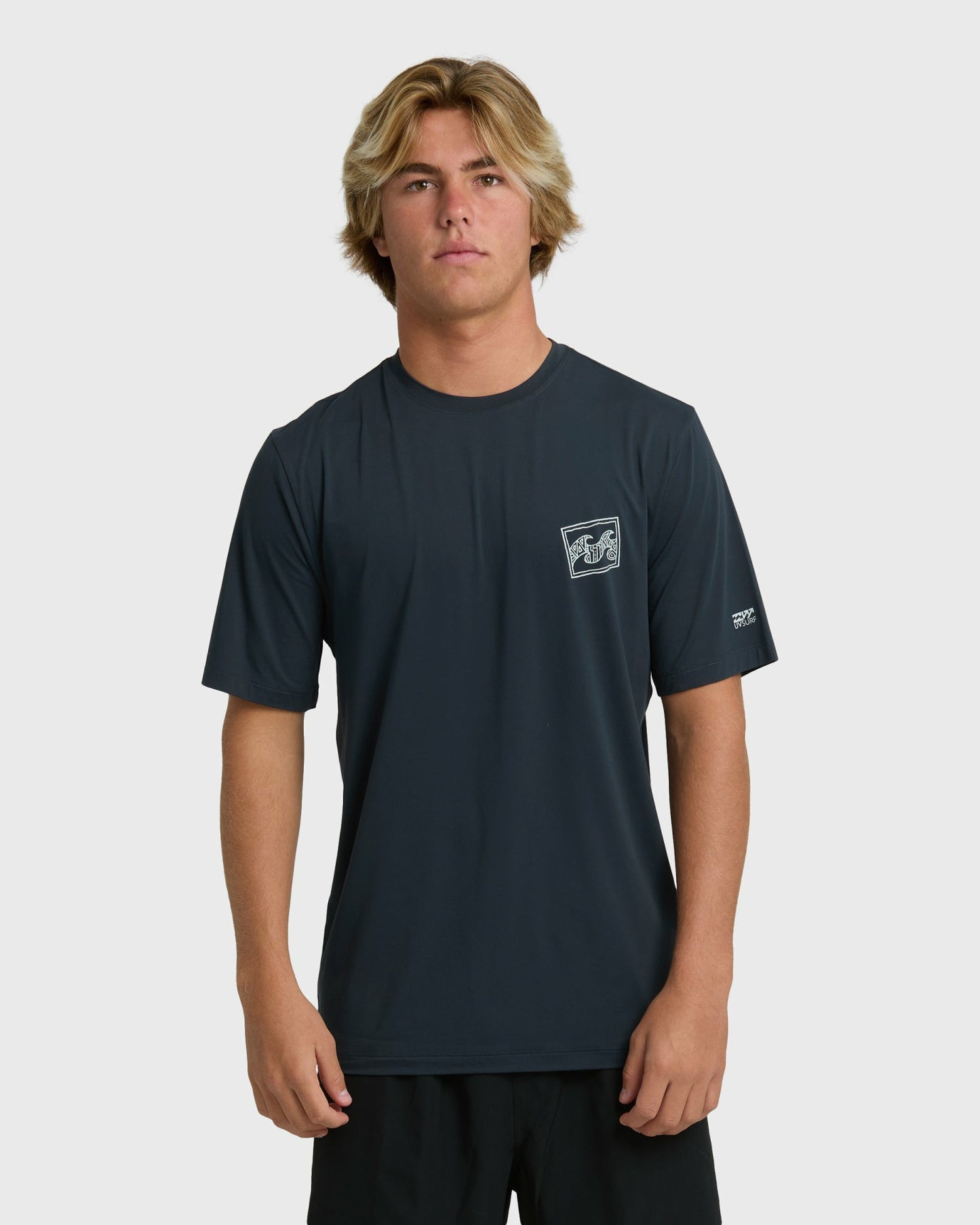 Billabong Men's Crayon Wave Loose Fit Short Sleeve Surf Tee - Navy