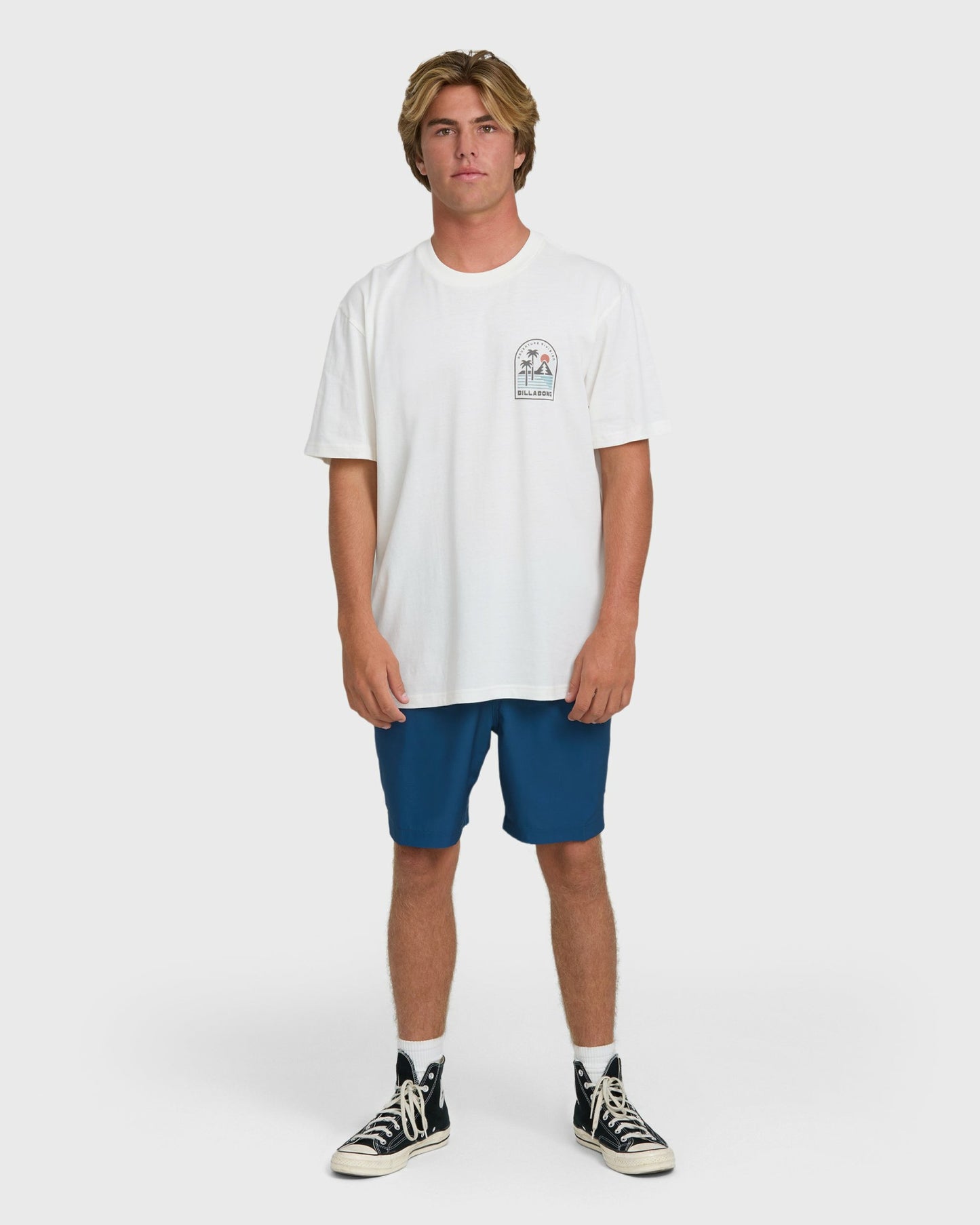 Billabong Men's A\/Div Sun Down Premium Short Sleeve Knit T-Shirt - Off White