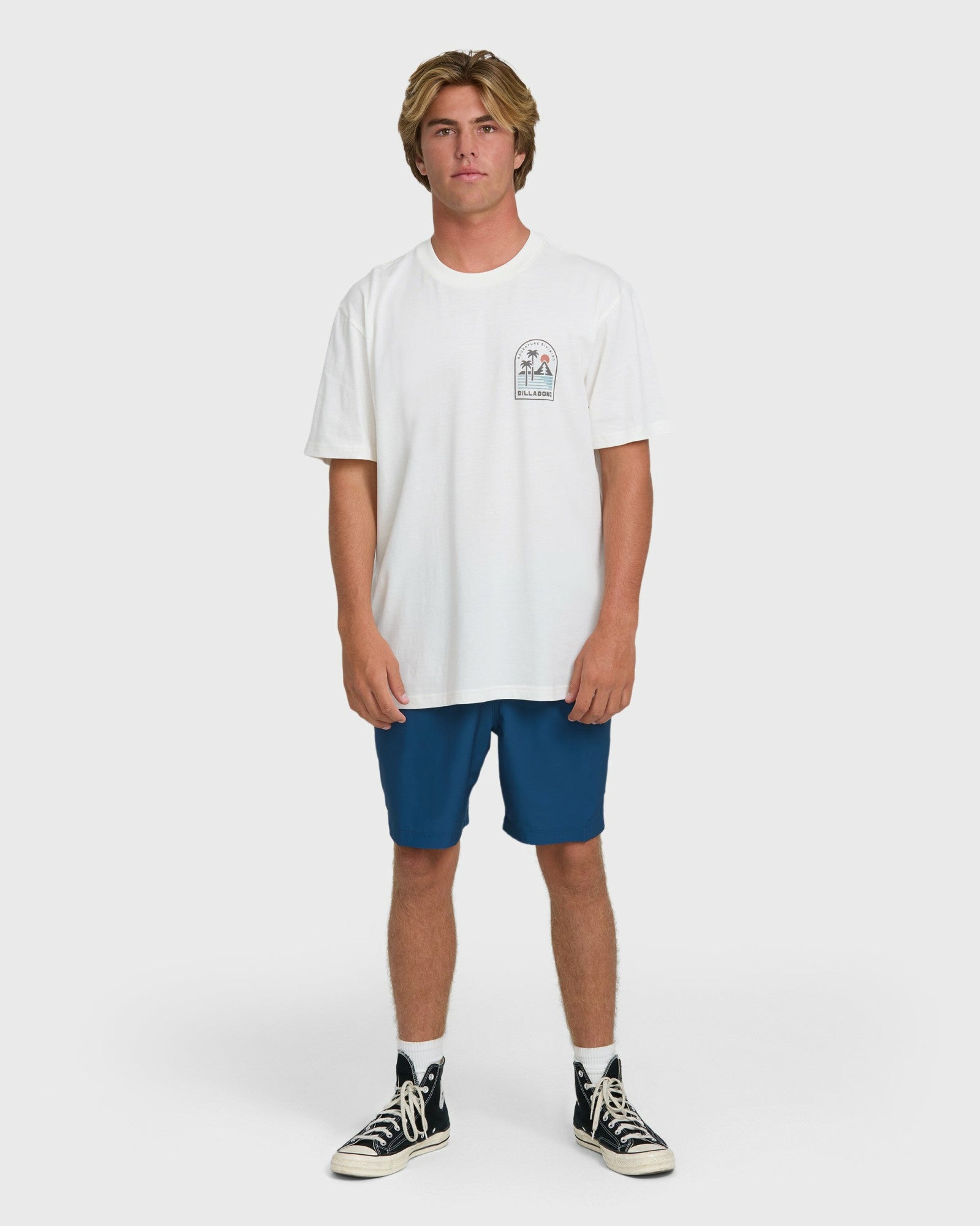 Billabong Men's A\/Div Sun Down Premium Short Sleeve Knit T-Shirt - Off White