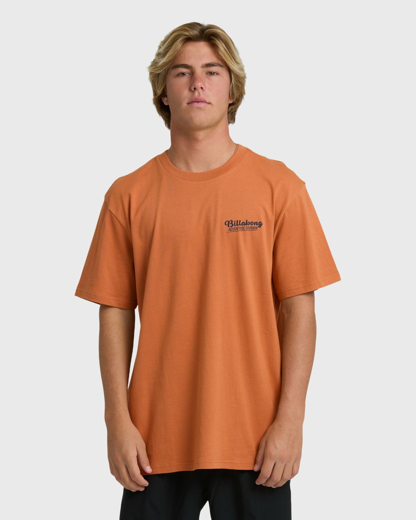 Billabong Men's Post Cards Adiv Premium Short Sleeve T-Shirt - Dusty Orange