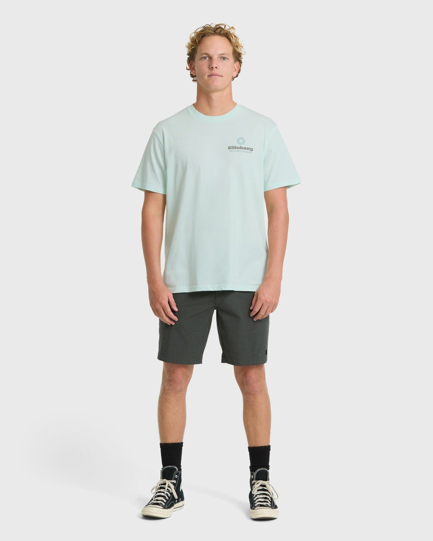 Billabong Men's Single Fin Premium Short Sleeve T-Shirt - Sea Glass