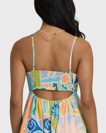 Billabong Women's Island Life Midi Dress - Blue Multi