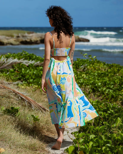 Billabong Women's Island Life Midi Dress - Blue Multi