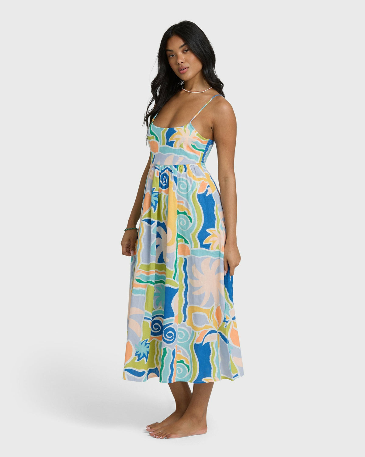 Billabong Women's Island Life Midi Dress - Blue Multi