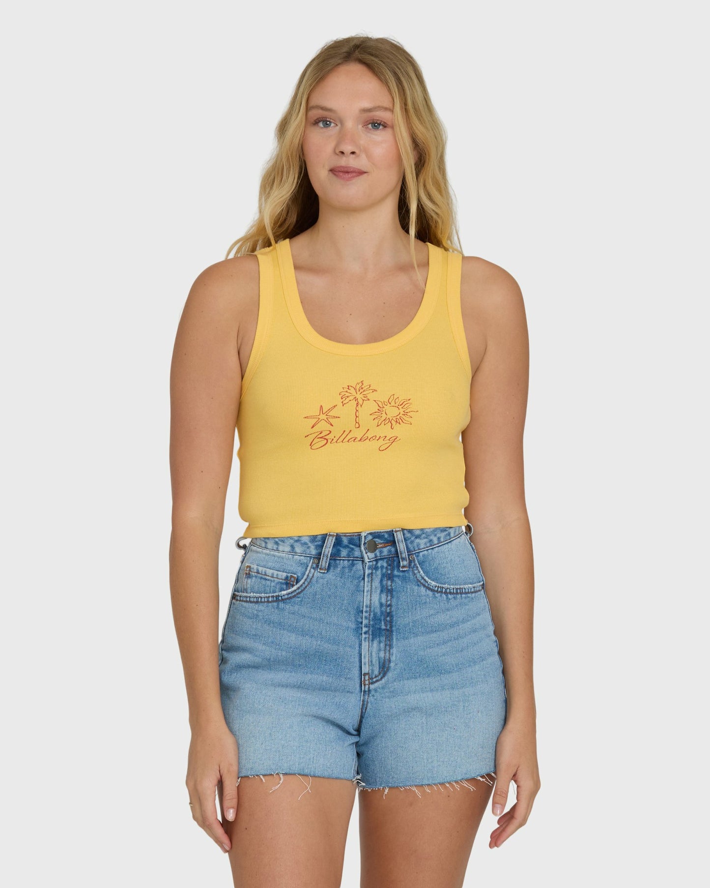 Billabong Women's Sun Palm Seashell Tank Top - Soft Yellow