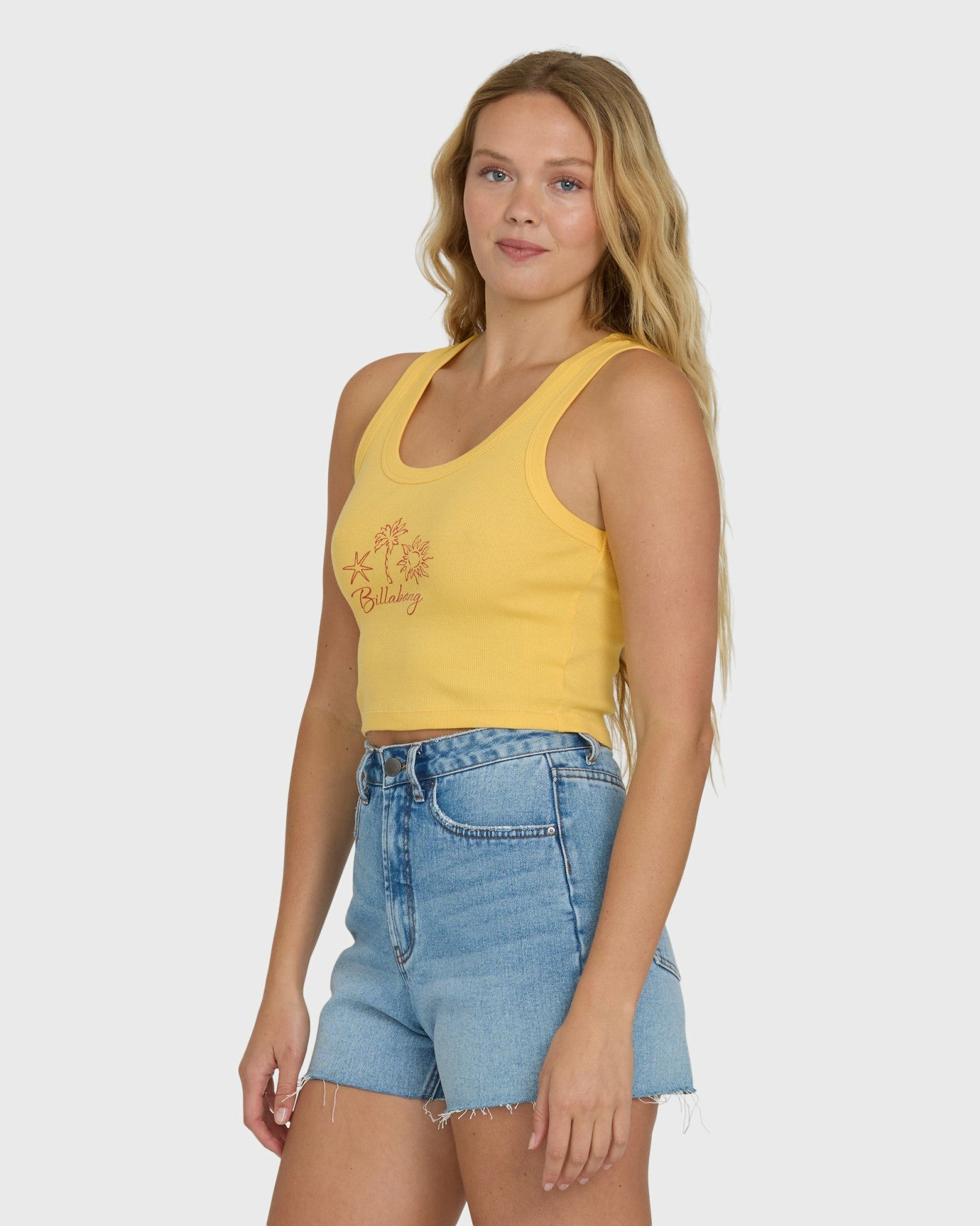 Billabong Women's Sun Palm Seashell Tank Top - Soft Yellow
