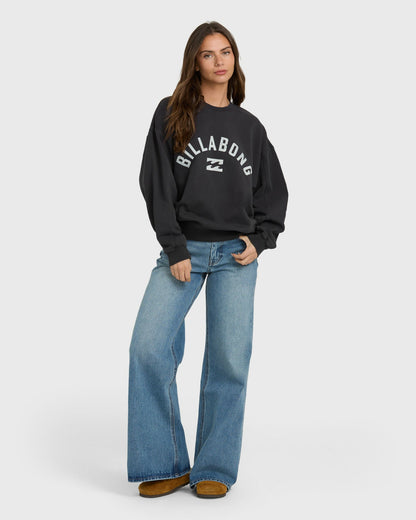 Billabong Women's Mono Aloha Kendal Crewneck Sweatshirt - Black Sands