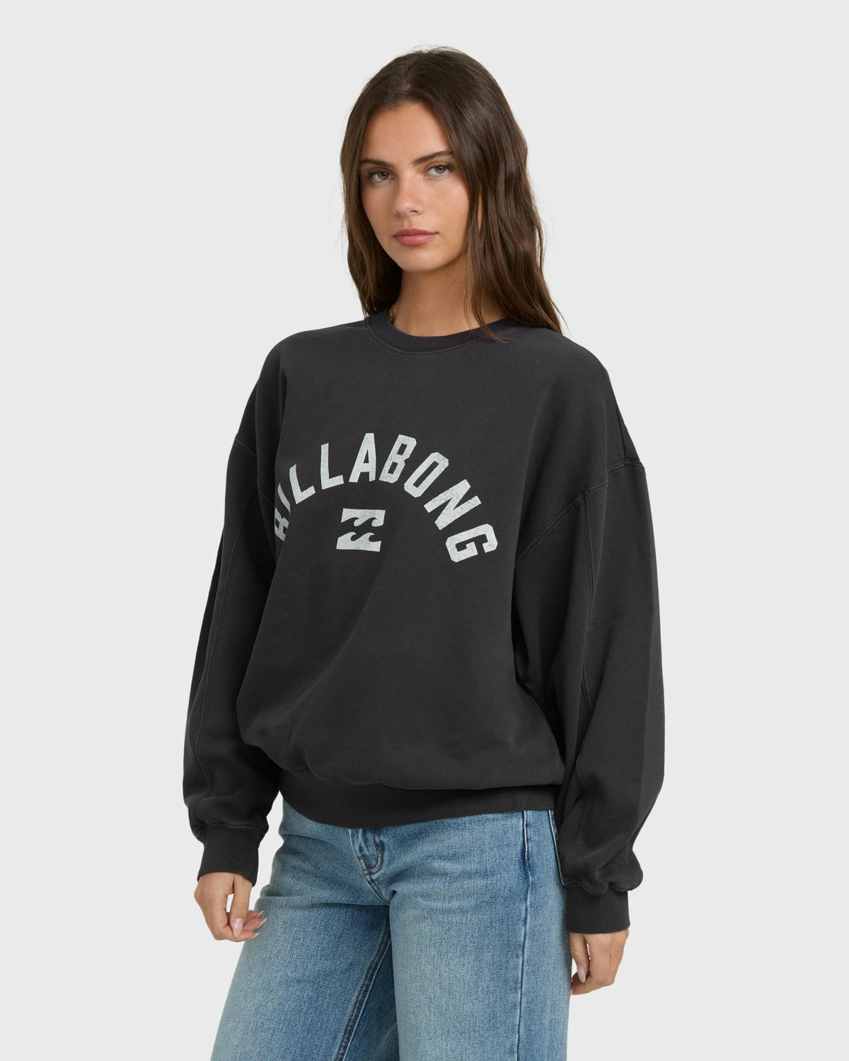 Billabong Women's Mono Aloha Kendal Crewneck Sweatshirt - Black Sands
