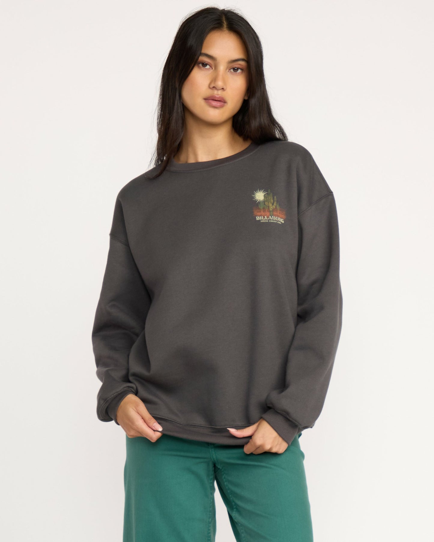 Billabong Women's Desert Break Crewneck Sweatshirt - Off Black