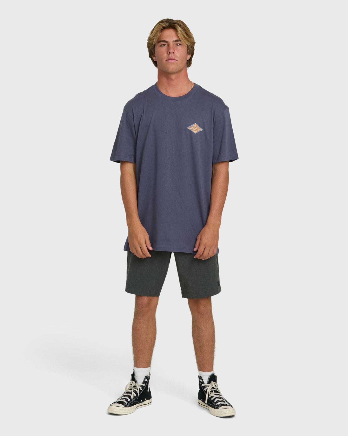 Billabong Men's Dim Arch Premium Short Sleeve Knit T-Shirt - Graystone