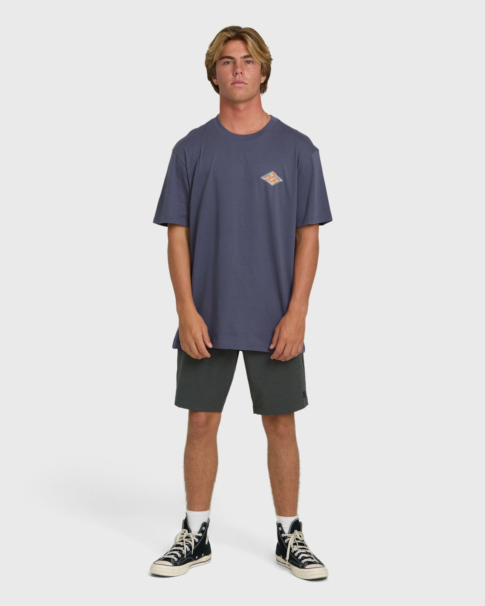 Billabong Men's Dim Arch Premium Short Sleeve Knit T-Shirt - Graystone