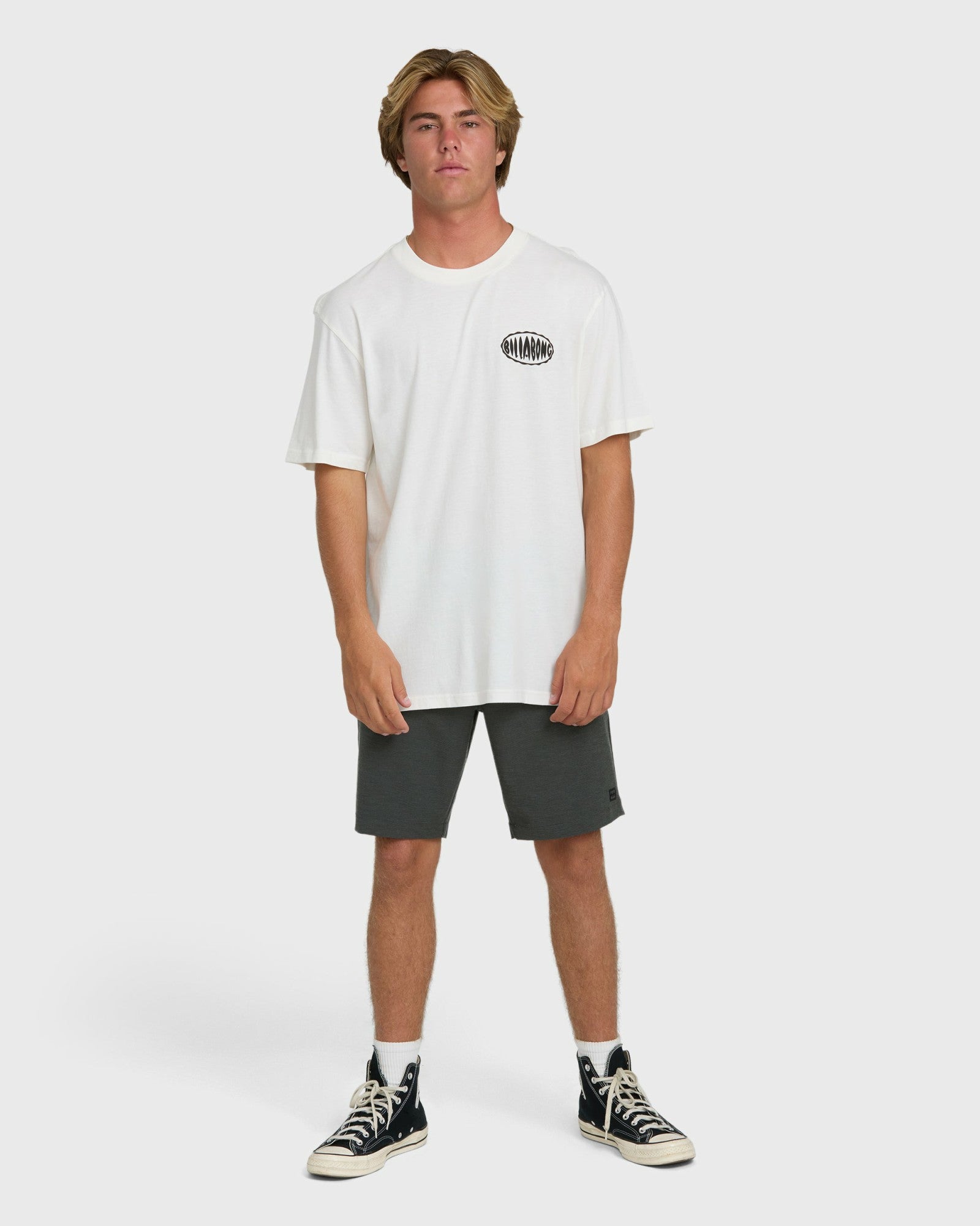 Billabong Men's Nanda Ormond Burleigh Heads Premium Short Sleeve Cotton T-Shirt - Off White