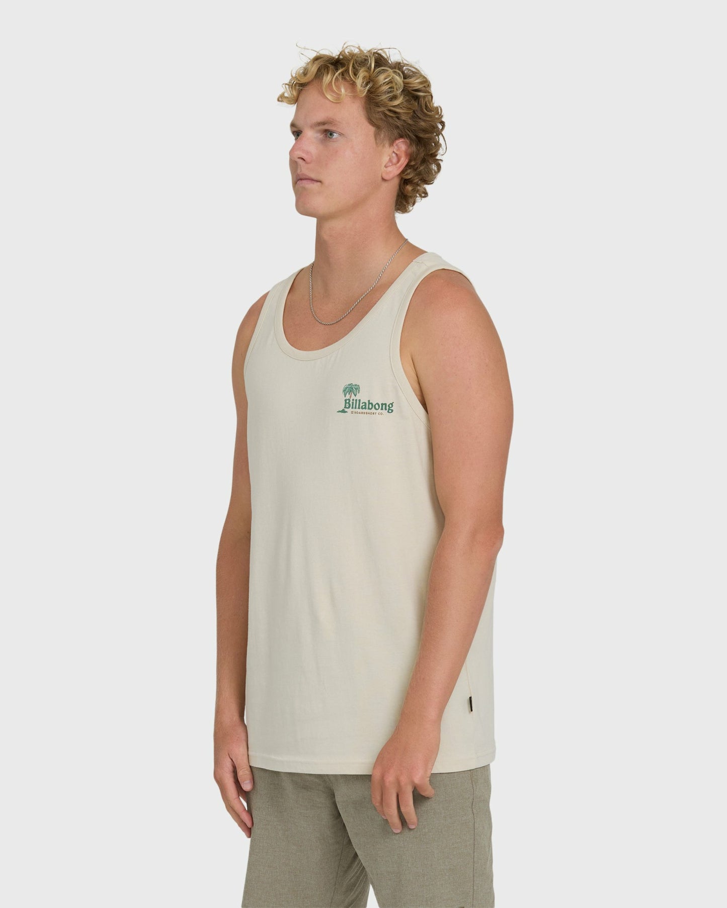 Billabong Men's Check Out Premium Tank Top - Oatmeal