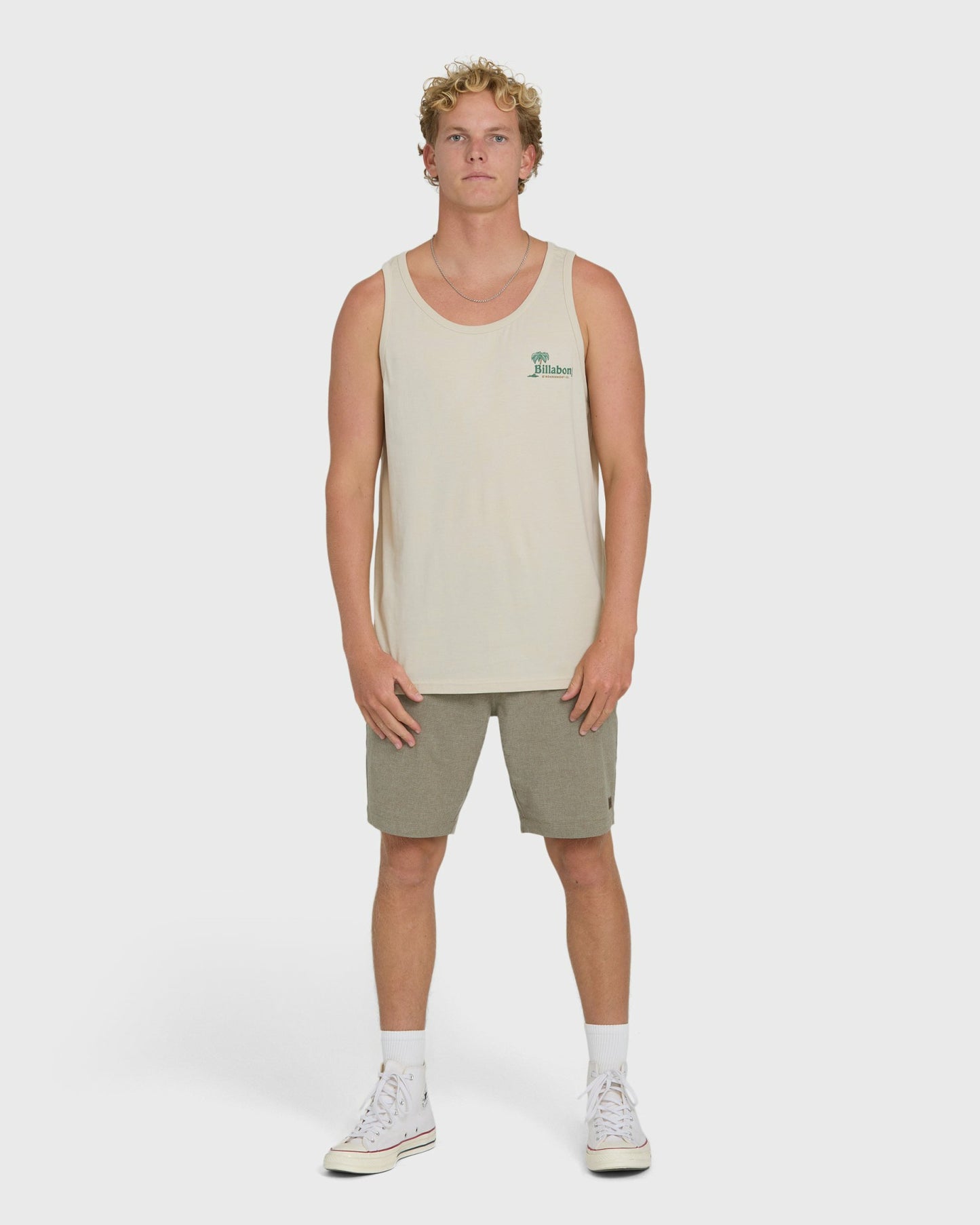 Billabong Men's Check Out Premium Tank Top - Oatmeal
