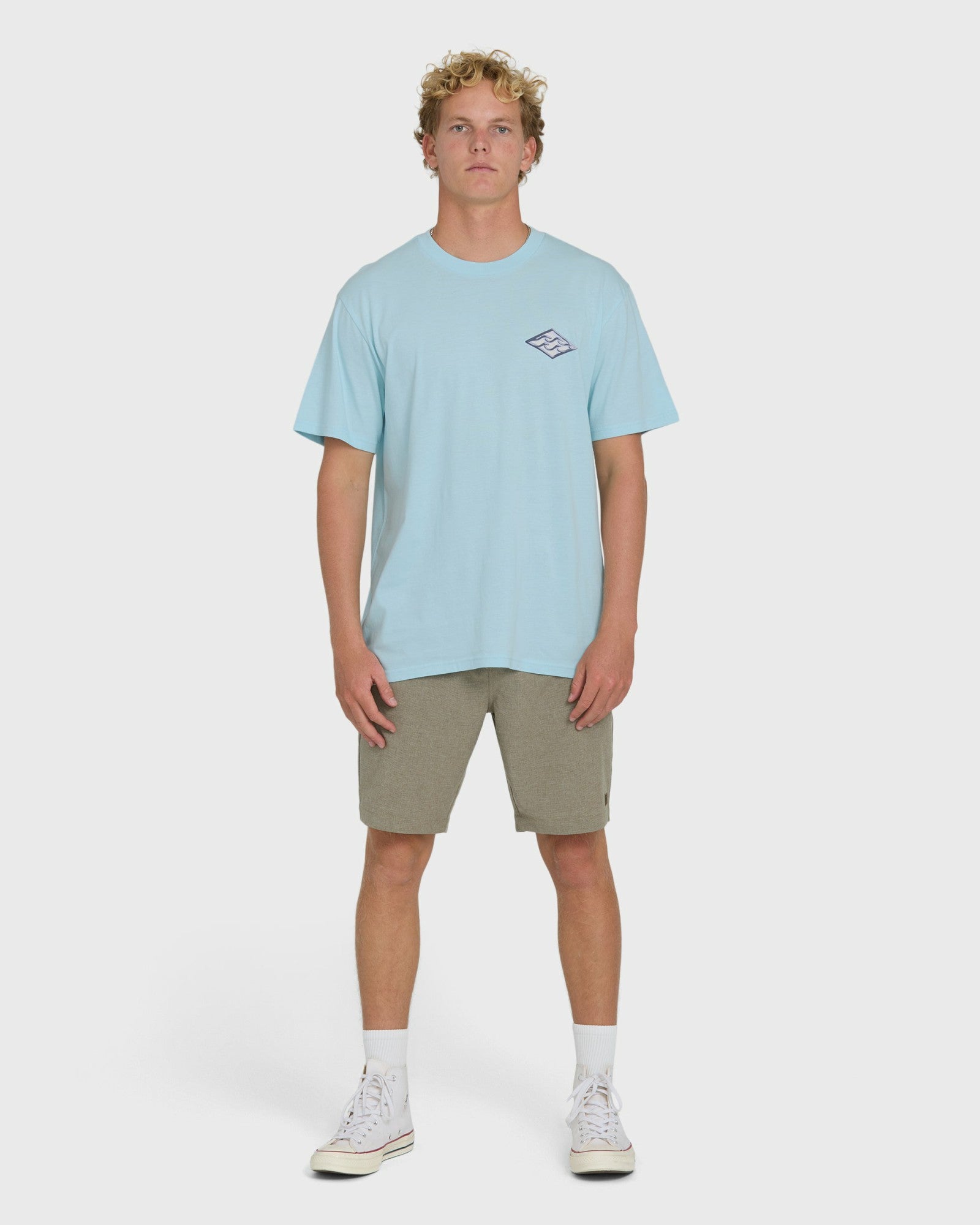 Billabong Men's Dim Arch Premium Short Sleeve Knit T-Shirt - Coastal Blue
