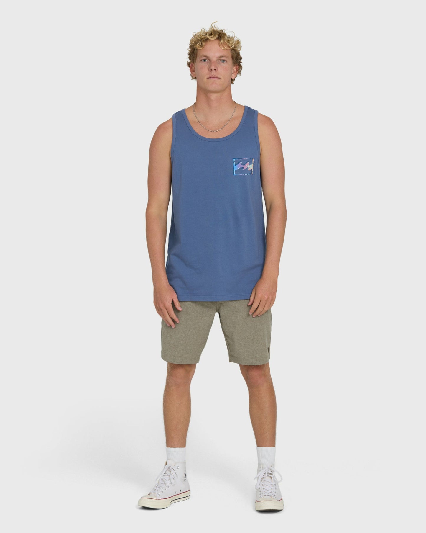 Billabong Men's Crayon Wave Premium Tank Top - Blue Horizon