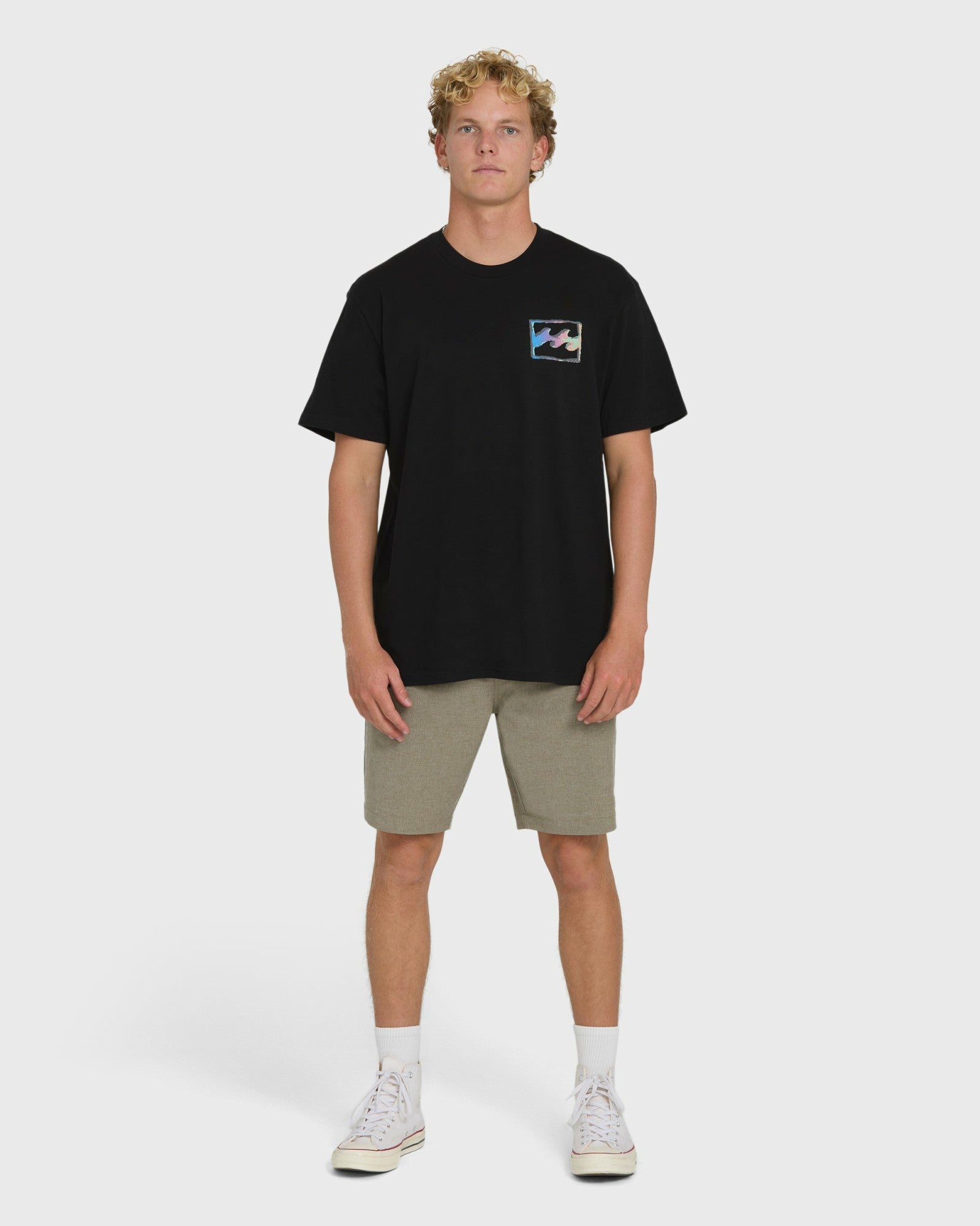 Billabong Men's Crayon Wave Premium Short Sleeve T-Shirt - Black