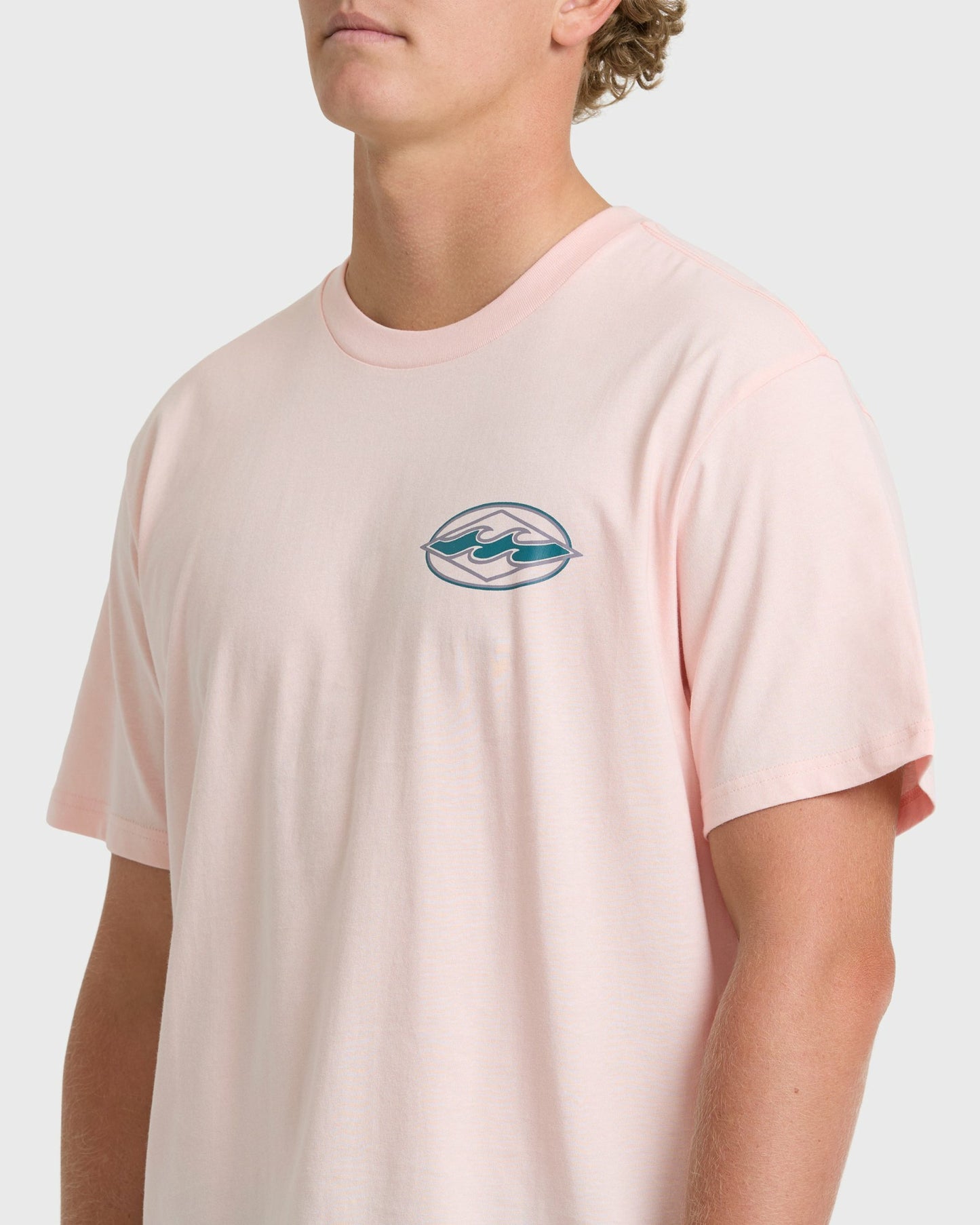 Billabong Men's Rotor Diamond Premium Short Sleeve Graphic T-Shirt - Light Pink
