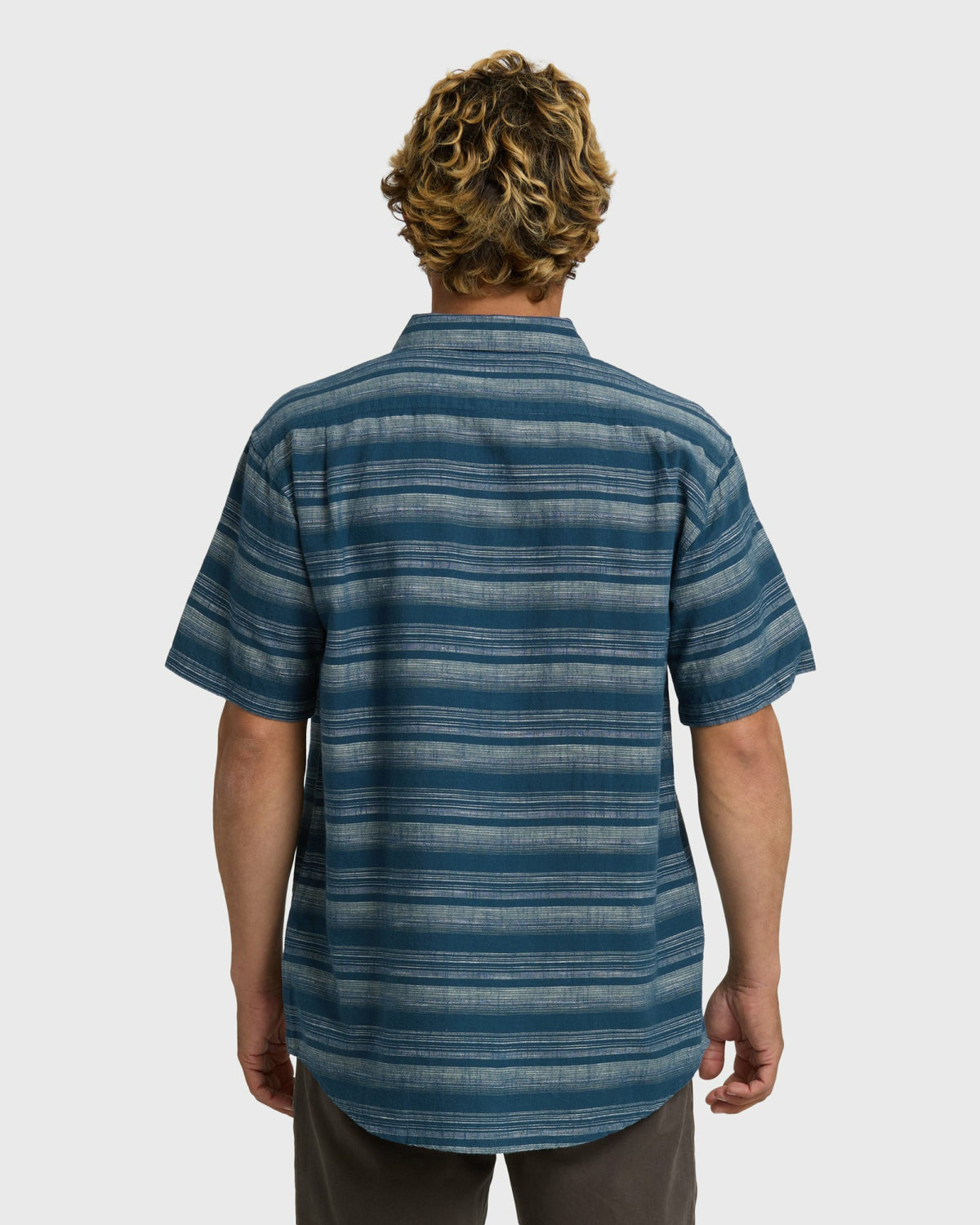 Billabong Men's All Day Stripe Short Sleeve Shirt - Dark Denim